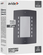 Avide Επιτοίχιο Φωτιστικό Εξωτερικού Χώρου Monterey 1xE27 IP44 Antracit